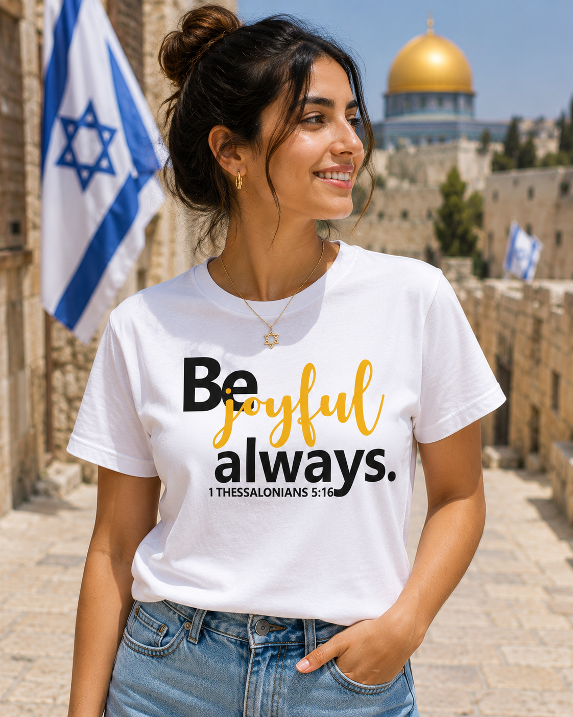 Be Joyful Always Unisex Christian T-Shirt, 1 Thessalonians 5:16 Bible Verse Tee for Men and Women