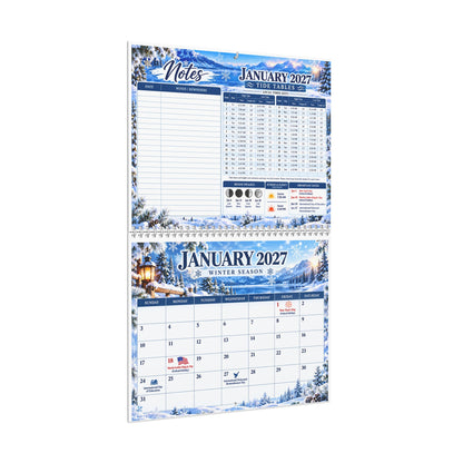 Northern Hemisphere 2027 Wall Calendar — Seasonal Scenery, Notes & Tide Tables