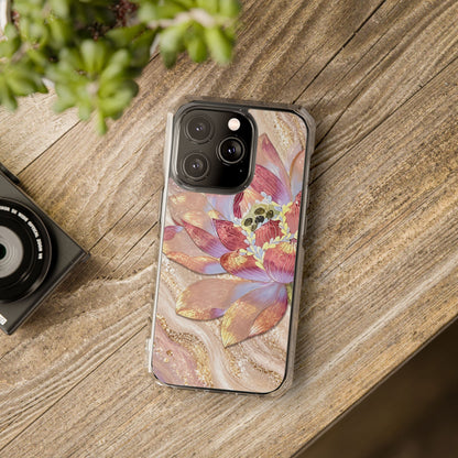 Blush Lotus Elegance | Rose Gold Floral MagSafe® Impact Case for iPhone 14, 15, 16 & 17