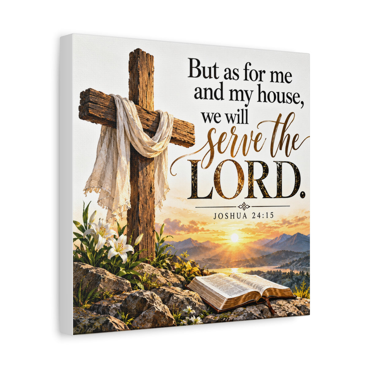 Serve the Lord Christian Canvas Wall Art – Joshua 24:15