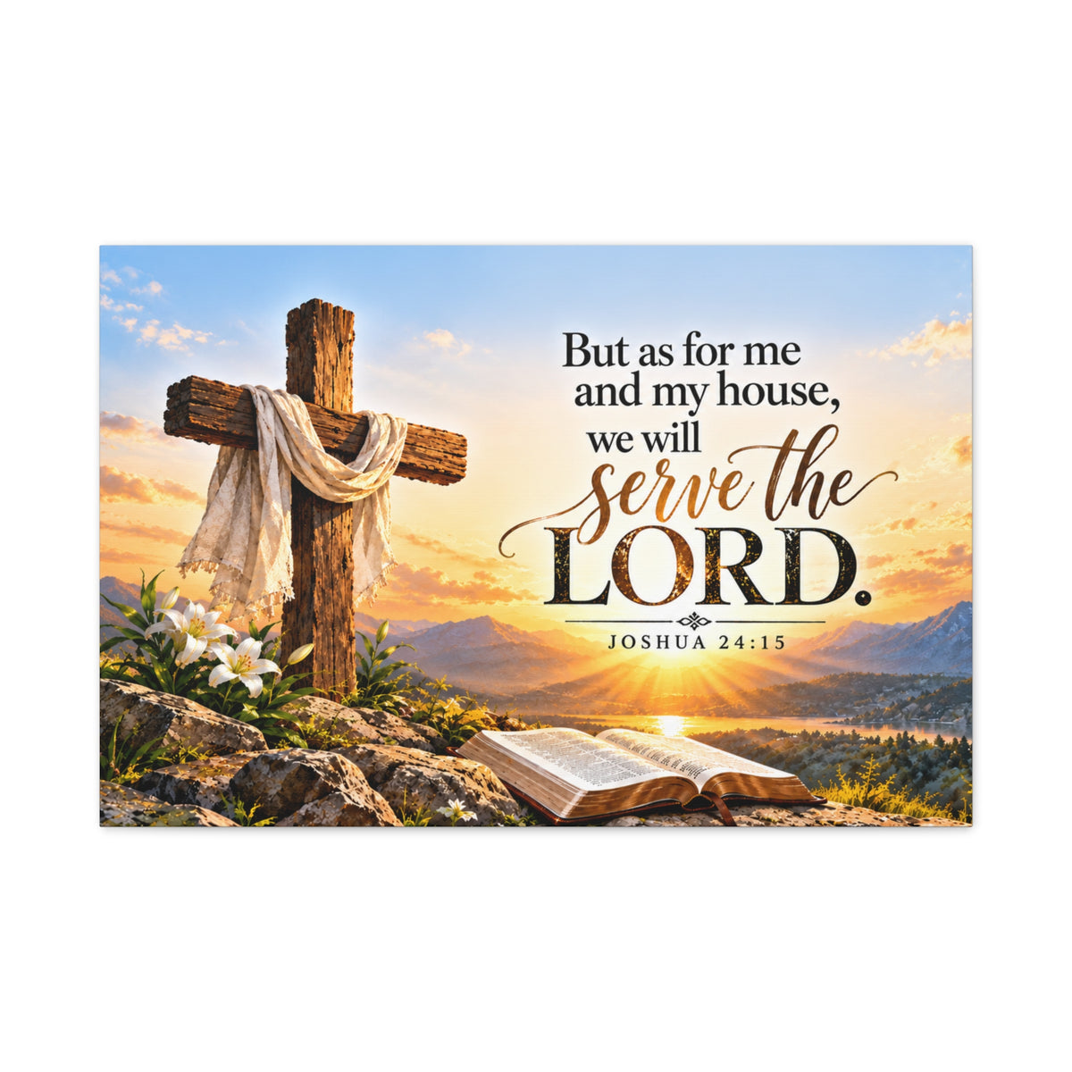 Serve the Lord Christian Canvas Wall Art – Joshua 24:15
