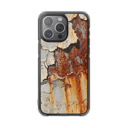 Rustic Rust & Cracked Paint | Industrial Texture MagSafe® Impact Case for iPhone 14, 15, 16 & 17