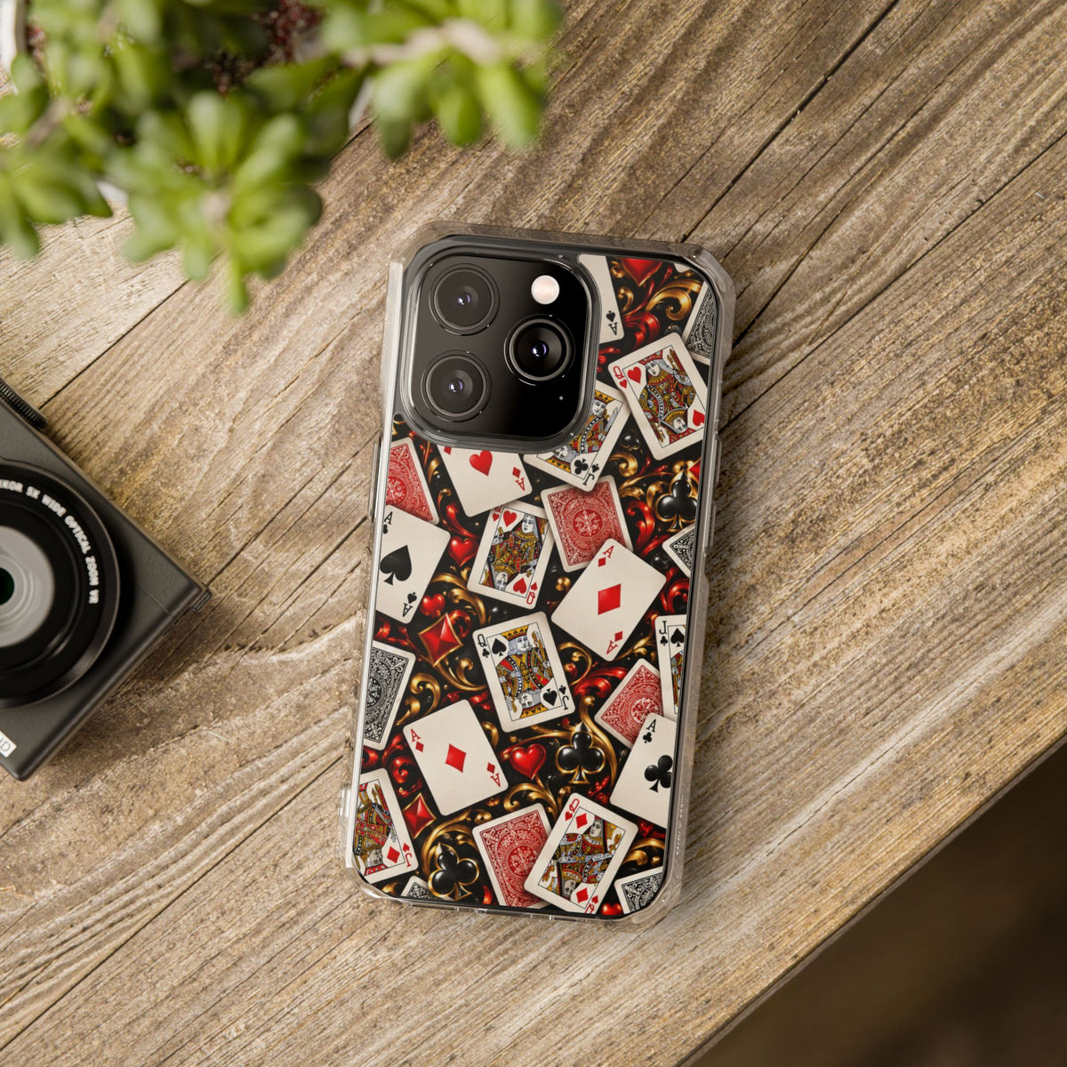 Royal Playing Cards | Red, Black & Gold Casino MagSafe® Impact Case for iPhone 14, 15, 16 & 17 MI MI