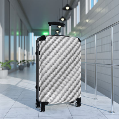 Carbon White Silver Textured Hardside Spinner Suitcase