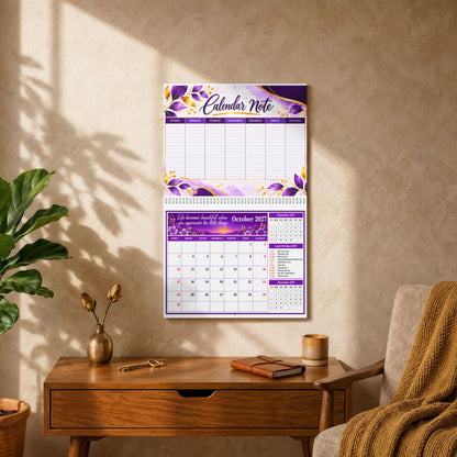 2027 Purple Floral Wall Calendar