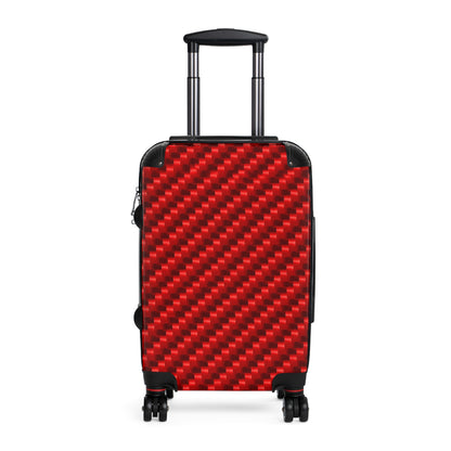 Red Carbon Fiber Pattern Rolling Suitcase