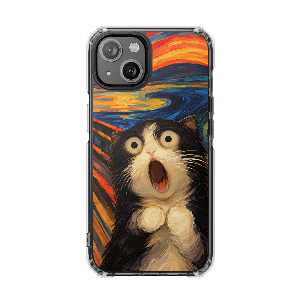 Screaming Cat Sunset | Funny Artistic MagSafe® Impact Case for iPhone 14, 15, 16 & 17