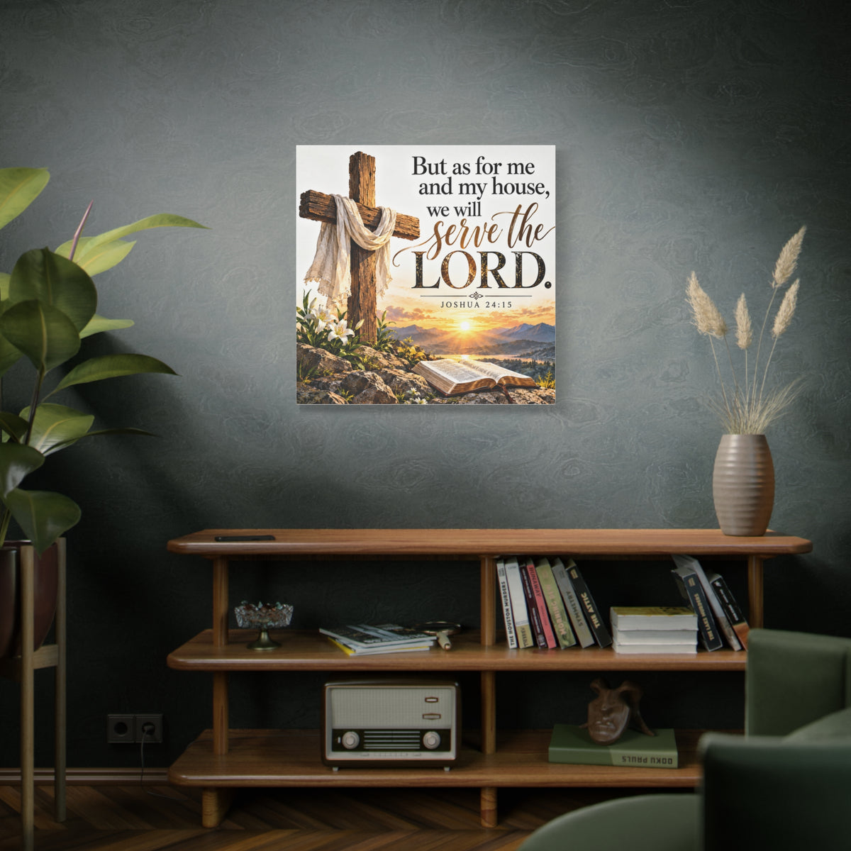 Serve the Lord Christian Canvas Wall Art – Joshua 24:15