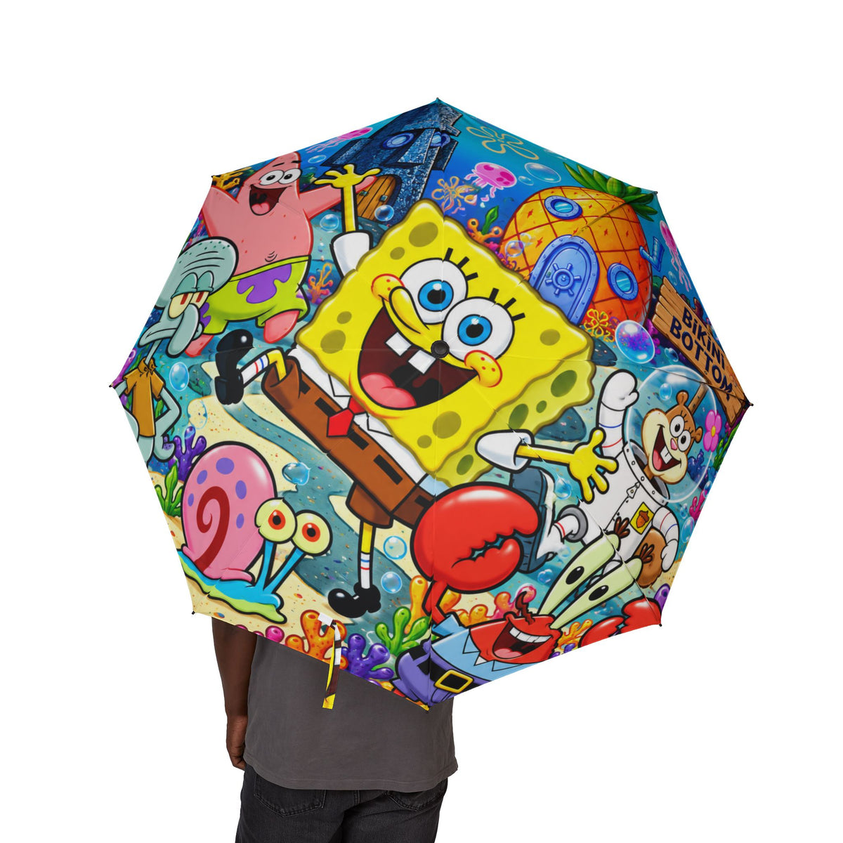 SpongeBob SquarePants Foldable Umbrella — Cartoon Kids Rain Parasol