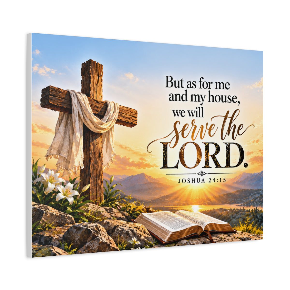 Serve the Lord Christian Canvas Wall Art – Joshua 24:15