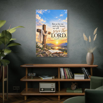 Serve the Lord Christian Canvas Wall Art – Joshua 24:15