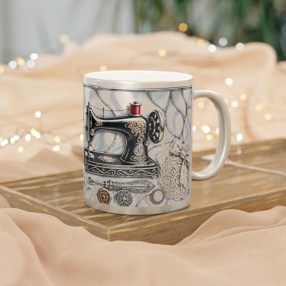 Sewing and Quilting Supplies Metallic Mug