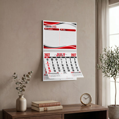 2027 Red Racing Style Wall Calendar