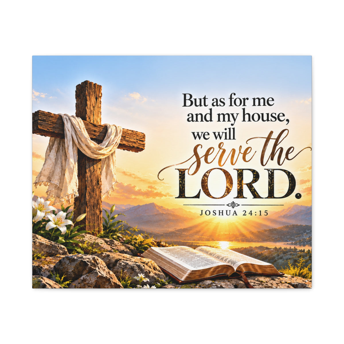 Serve the Lord Christian Canvas Wall Art – Joshua 24:15