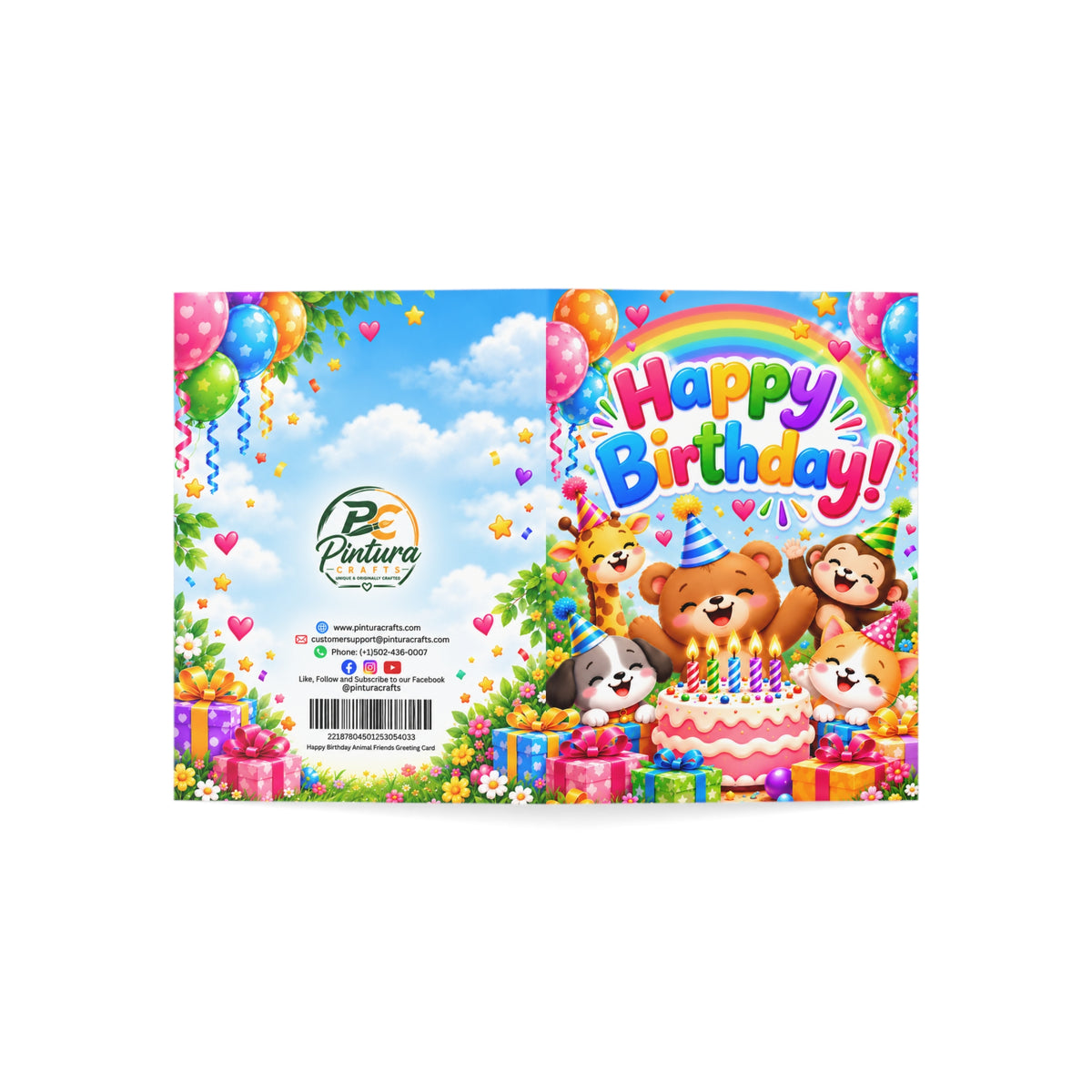 Happy Birthday Animal Friends Greeting Card