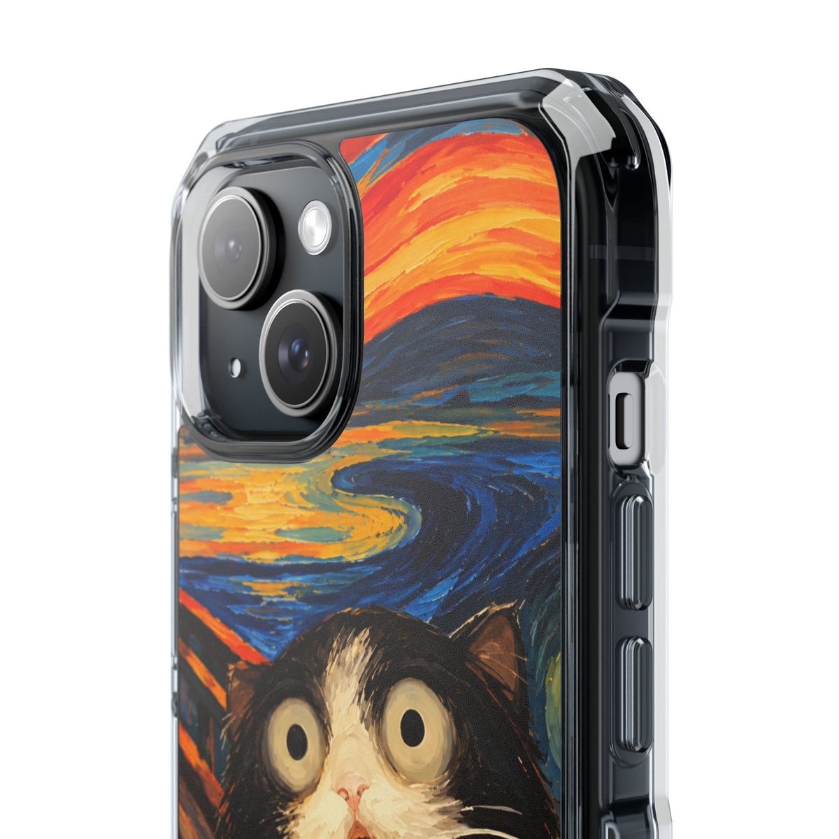 Screaming Cat Sunset | Funny Artistic MagSafe® Impact Case for iPhone 14, 15, 16 & 17