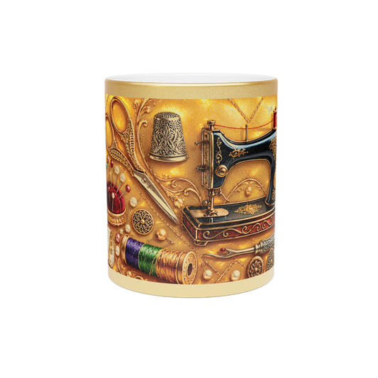Sewing and Quilting Supplies Metallic Mug