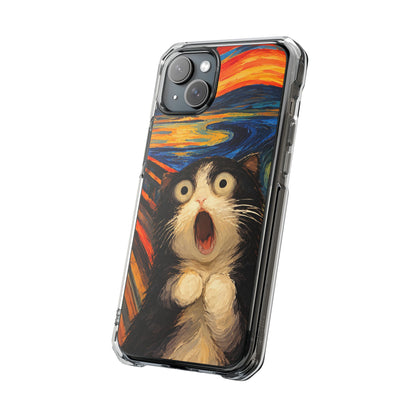 Screaming Cat Sunset | Funny Artistic MagSafe® Impact Case for iPhone 14, 15, 16 & 17