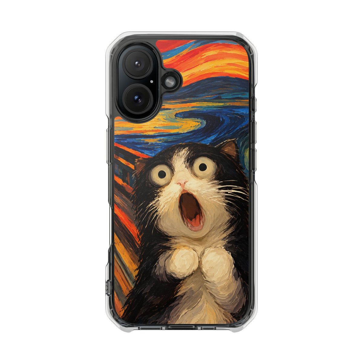 Screaming Cat Sunset | Funny Artistic MagSafe® Impact Case for iPhone 14, 15, 16 & 17