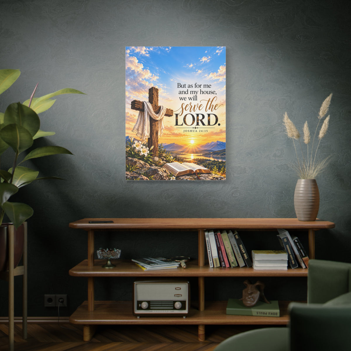 Serve the Lord Christian Canvas Wall Art – Joshua 24:15