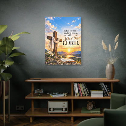 Serve the Lord Christian Canvas Wall Art – Joshua 24:15