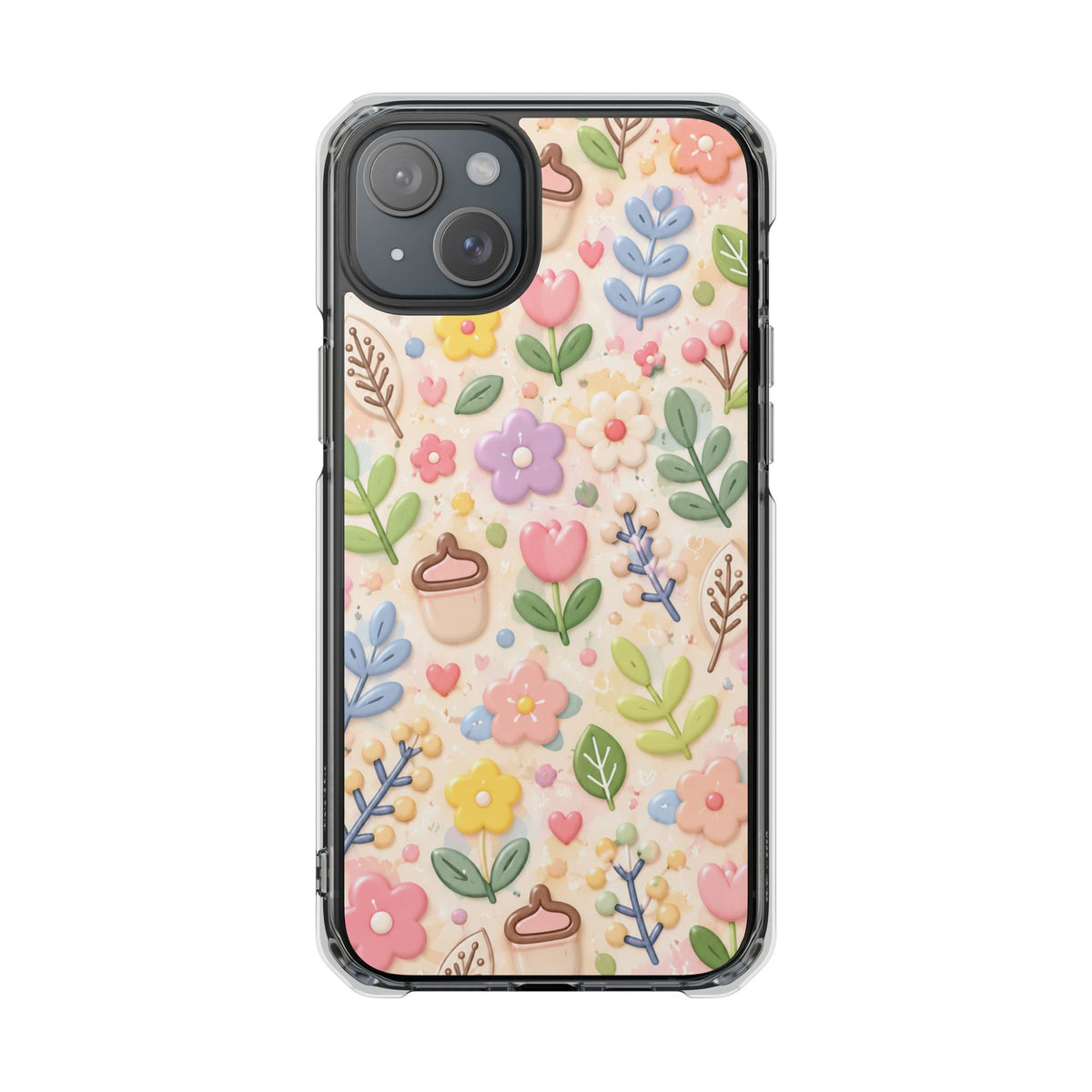 Pastel Garden Bliss | Cute 3D Floral MagSafe® Impact Case for iPhone 14, 15, 16 & 17