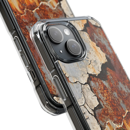 Rustic Rust & Cracked Paint | Industrial Texture MagSafe® Impact Case for iPhone 14, 15, 16 & 17
