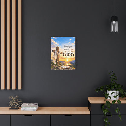 Serve the Lord Christian Canvas Wall Art – Joshua 24:15