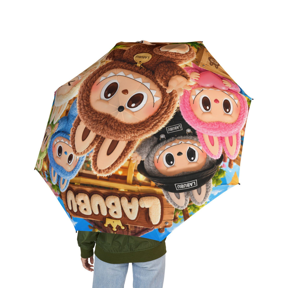 Cute Colorful Monkey Print Foldable Umbrella