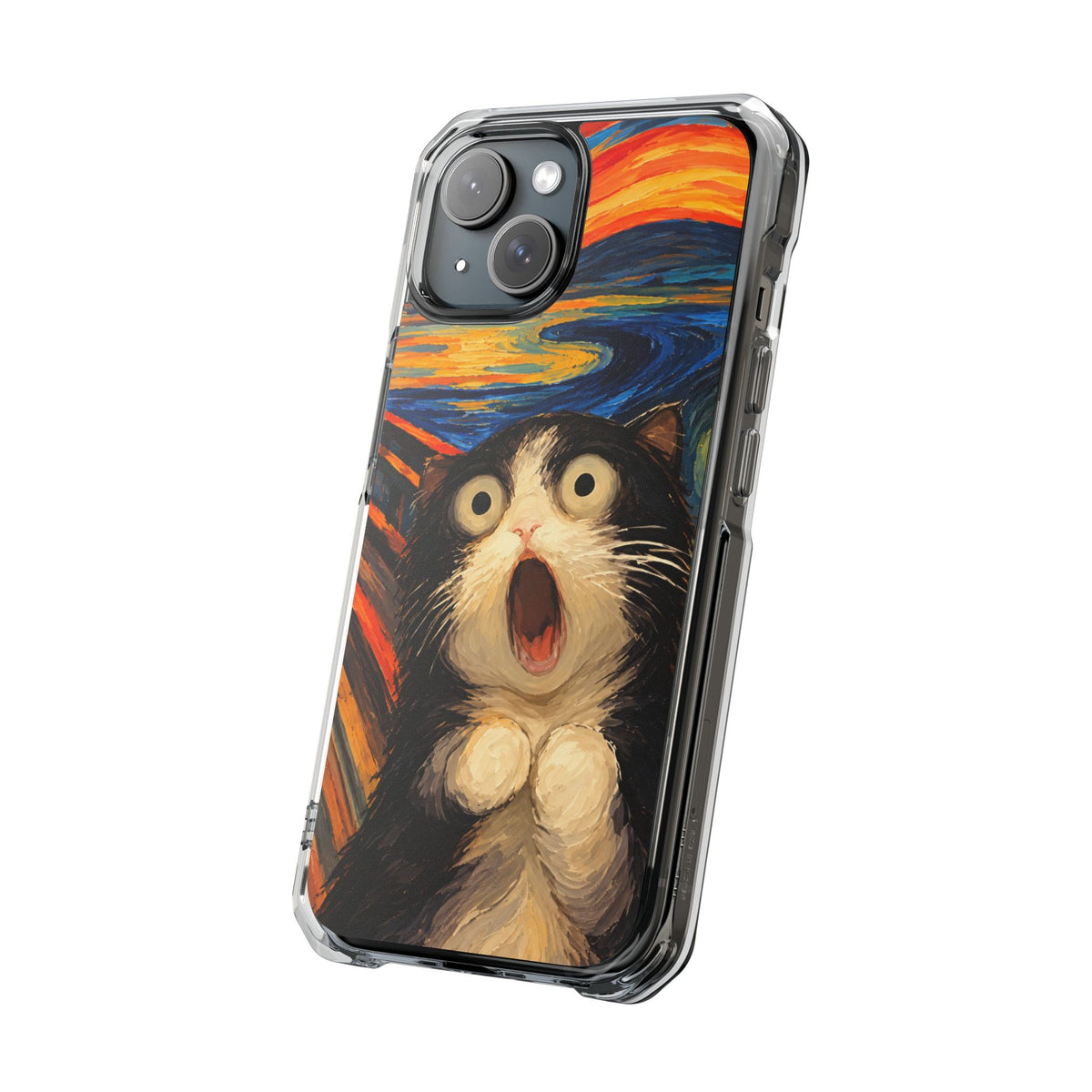 Screaming Cat Sunset | Funny Artistic MagSafe® Impact Case for iPhone 14, 15, 16 & 17