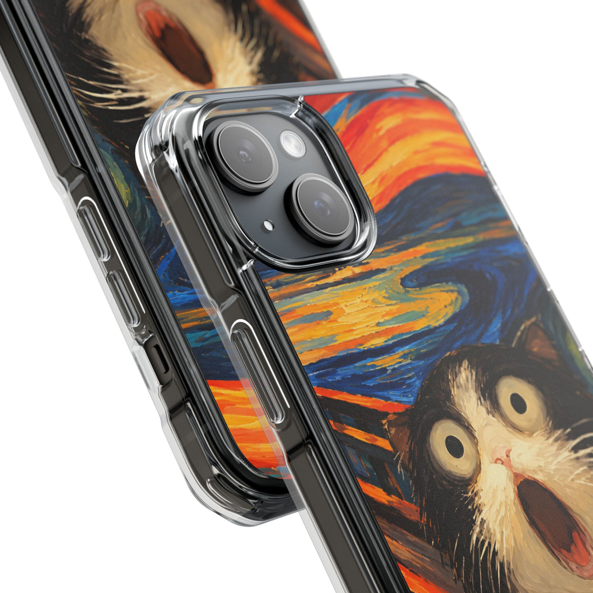 Screaming Cat Sunset | Funny Artistic MagSafe® Impact Case for iPhone 14, 15, 16 & 17