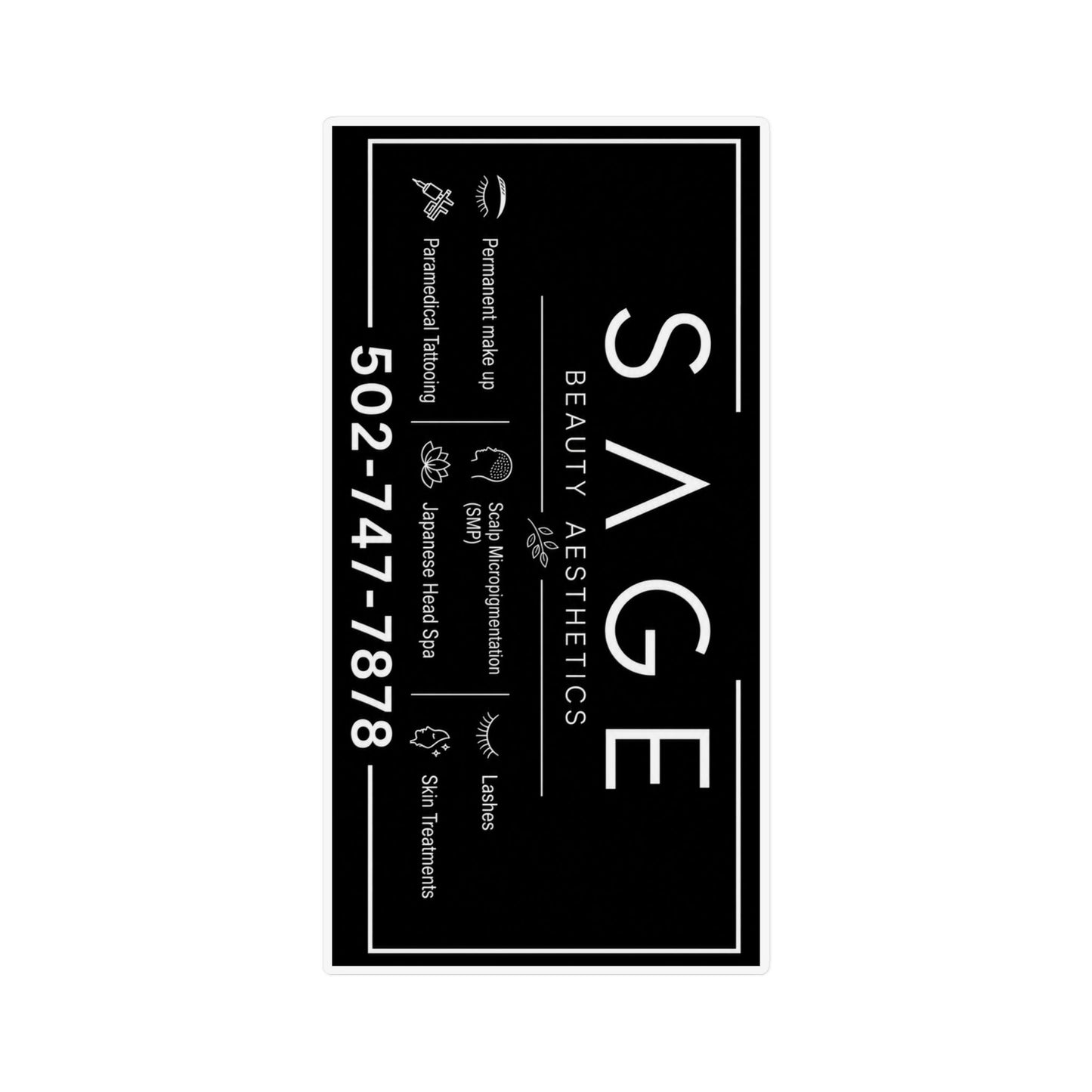 Sage Beauty Aesthetics Custom Shape Magnet – Professional Spa Salon Contact & Services Card