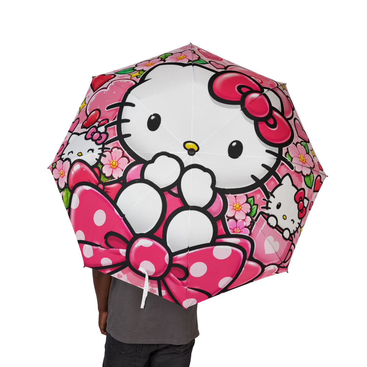 Hello Kitty Pink Heart Foldable Umbrella