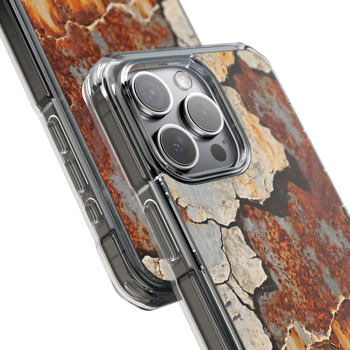 Rustic Rust & Cracked Paint | Industrial Texture MagSafe® Impact Case for iPhone 14, 15, 16 & 17