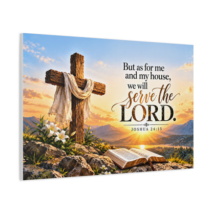 Serve the Lord Christian Canvas Wall Art – Joshua 24:15