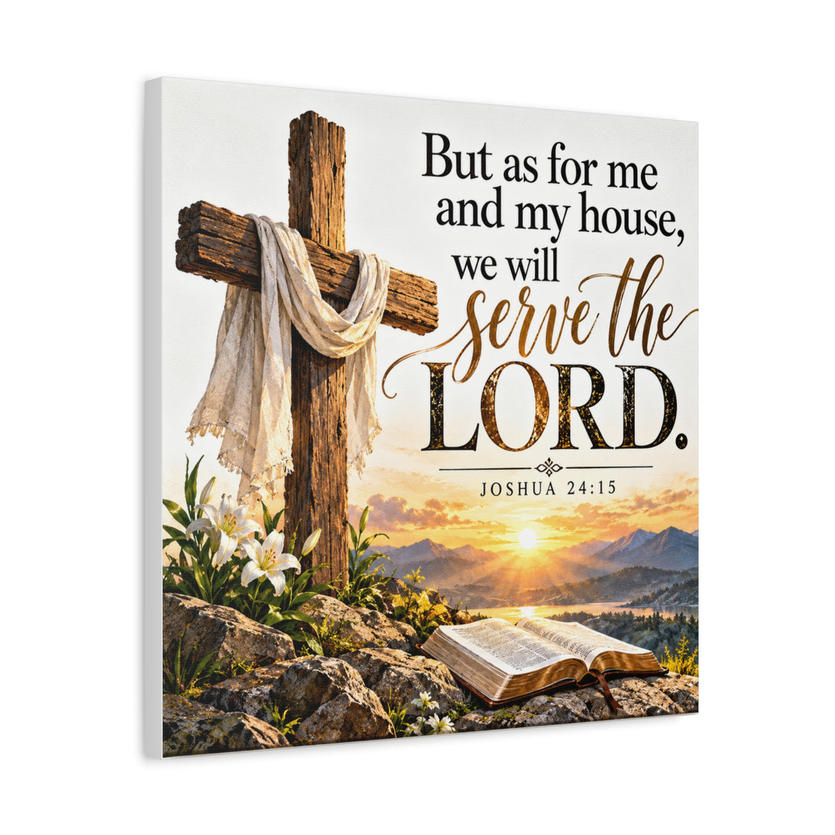 Serve the Lord Christian Canvas Wall Art – Joshua 24:15