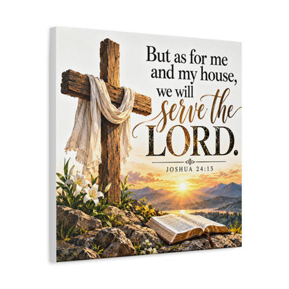 Serve the Lord Christian Canvas Wall Art – Joshua 24:15