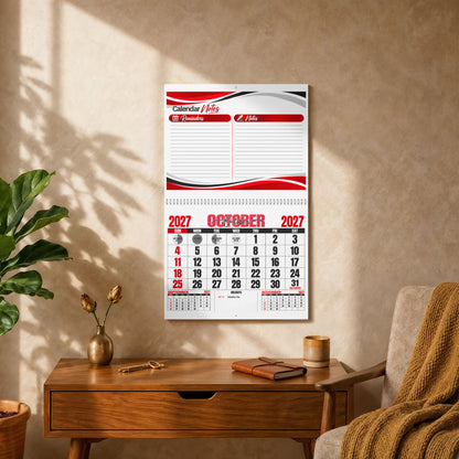 2027 Red Racing Style Wall Calendar