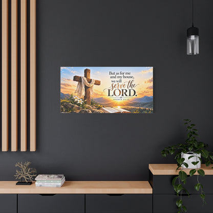 Serve the Lord Christian Canvas Wall Art – Joshua 24:15