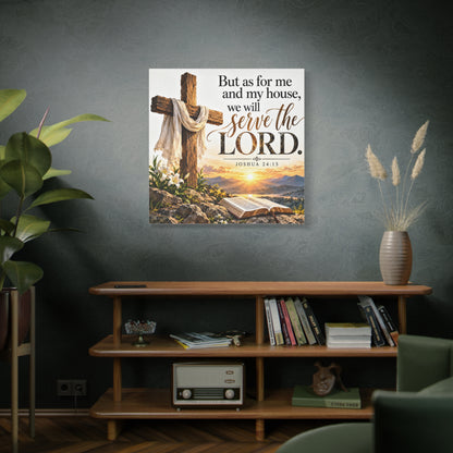 Serve the Lord Christian Canvas Wall Art – Joshua 24:15