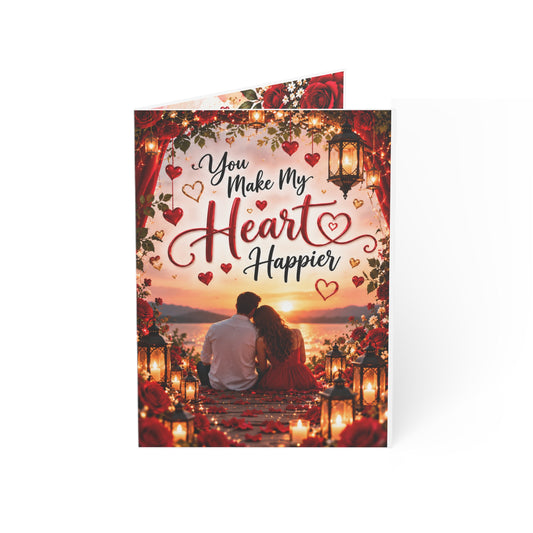 You Make My Heart Happier Romantic Love Greeting Card