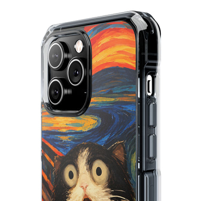 Screaming Cat Sunset | Funny Artistic MagSafe® Impact Case for iPhone 14, 15, 16 & 17