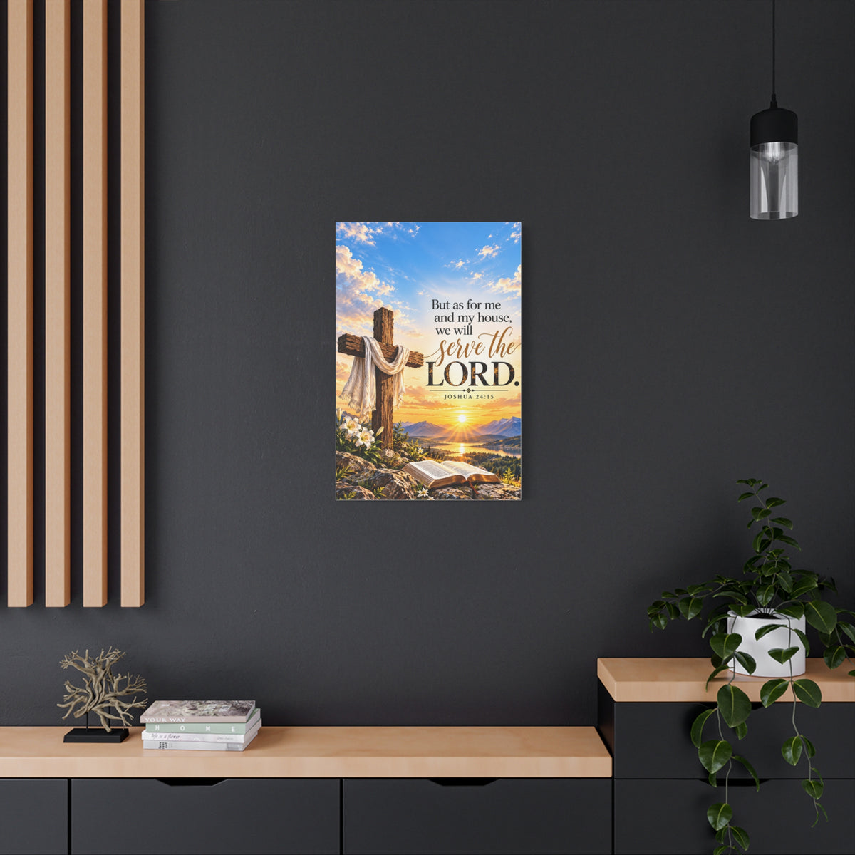 Serve the Lord Christian Canvas Wall Art – Joshua 24:15