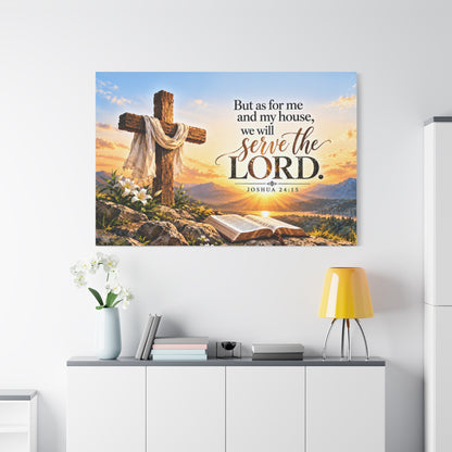 Serve the Lord Christian Canvas Wall Art – Joshua 24:15