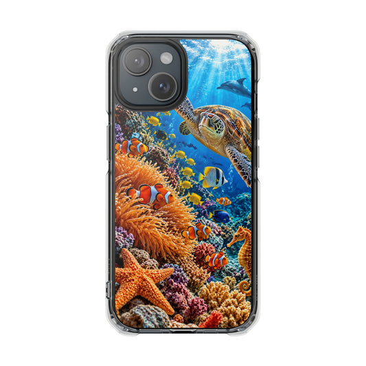 Ocean Paradise | Realistic Sea Turtle & Tropical Marine Life MagSafe® Impact Case for iPhone 14, 15, 16 & 17