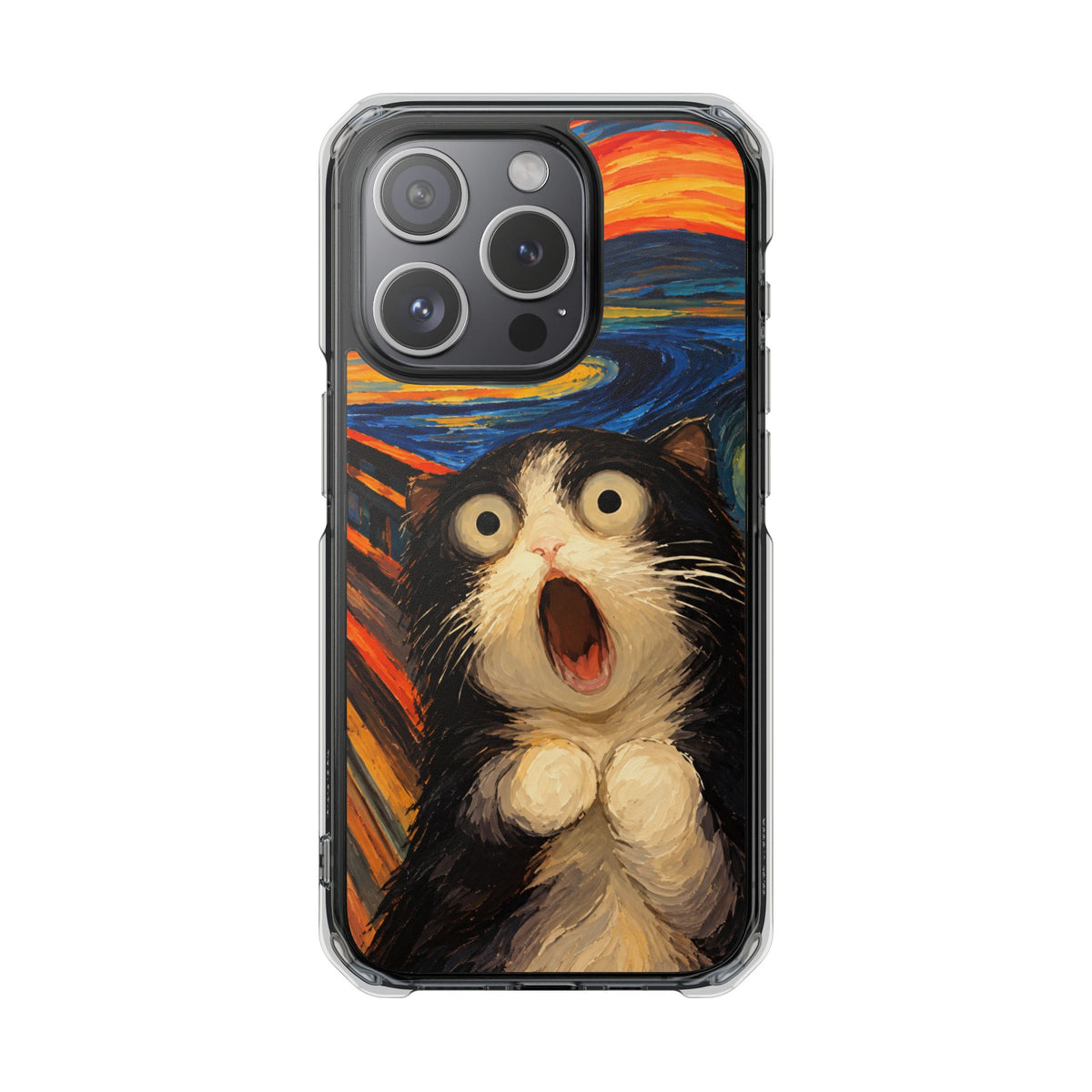 Screaming Cat Sunset | Funny Artistic MagSafe® Impact Case for iPhone 14, 15, 16 & 17