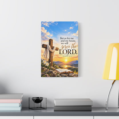 Serve the Lord Christian Canvas Wall Art – Joshua 24:15