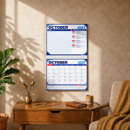2027 Wall Calendar with Monthly Planner and Important Holidays