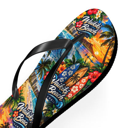 Men’s Waikiki Beach Tropical Flip Flops