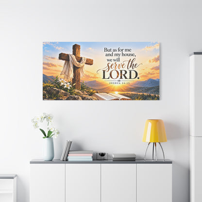 Serve the Lord Christian Canvas Wall Art – Joshua 24:15
